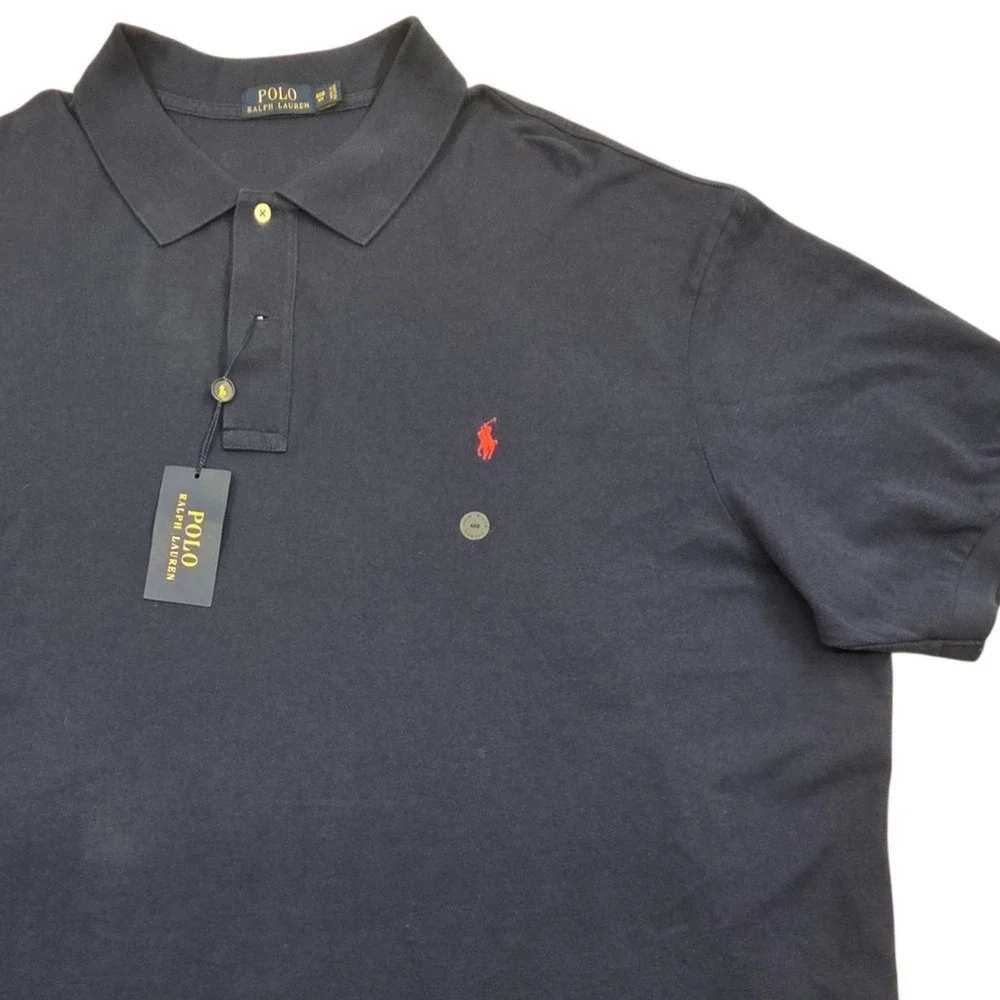 NEW Polo Ralph Lauren Big Navy‎ Blue Classic Mesh Polo Shirt Mens 4XB *READ